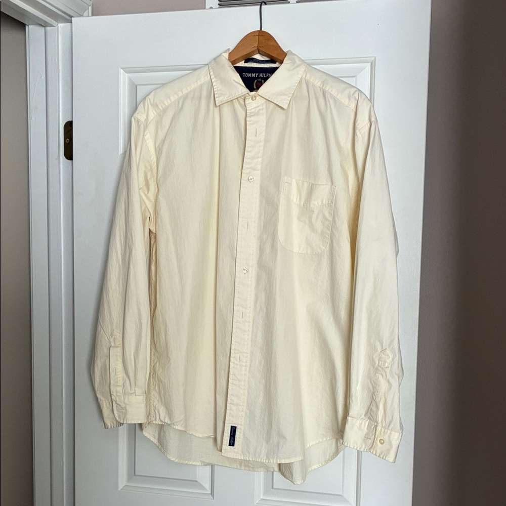 Tommy Hilfiger Men's Off-White Button Down Shirt